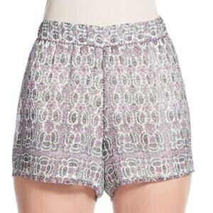Joie Fisch Floral Print Pocket Silk Shorts Small‎